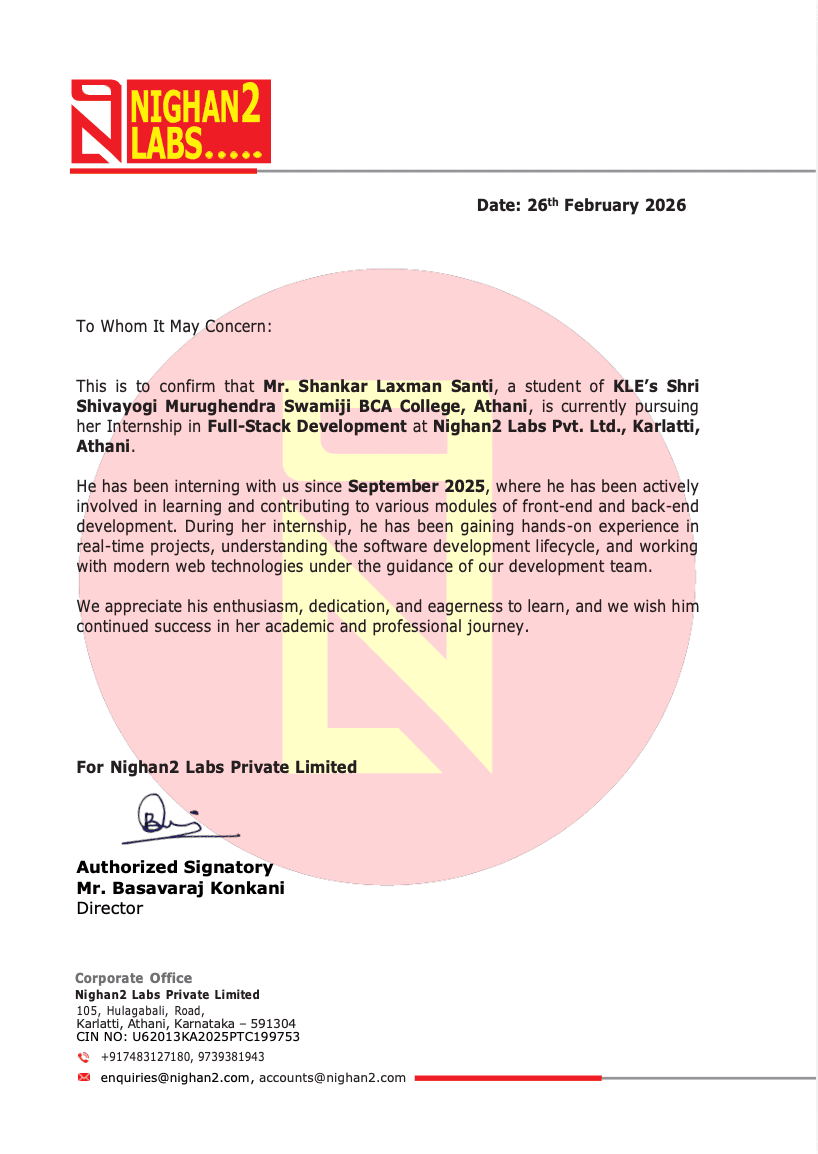 Full Stack Development Internship